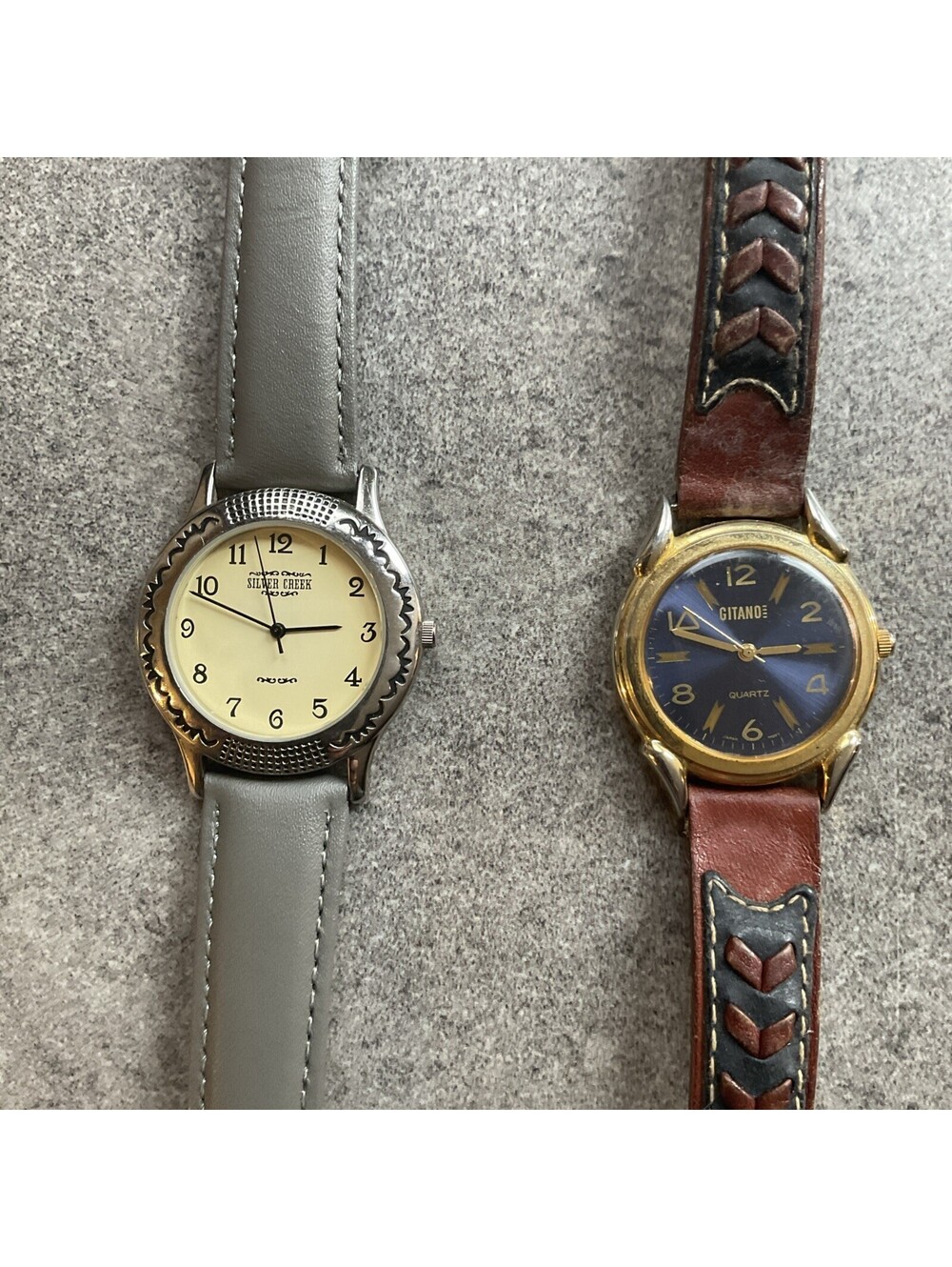 Beautiful Pair Of Vintage Silver Creek & Gitano Womens Watches Both Run Great B